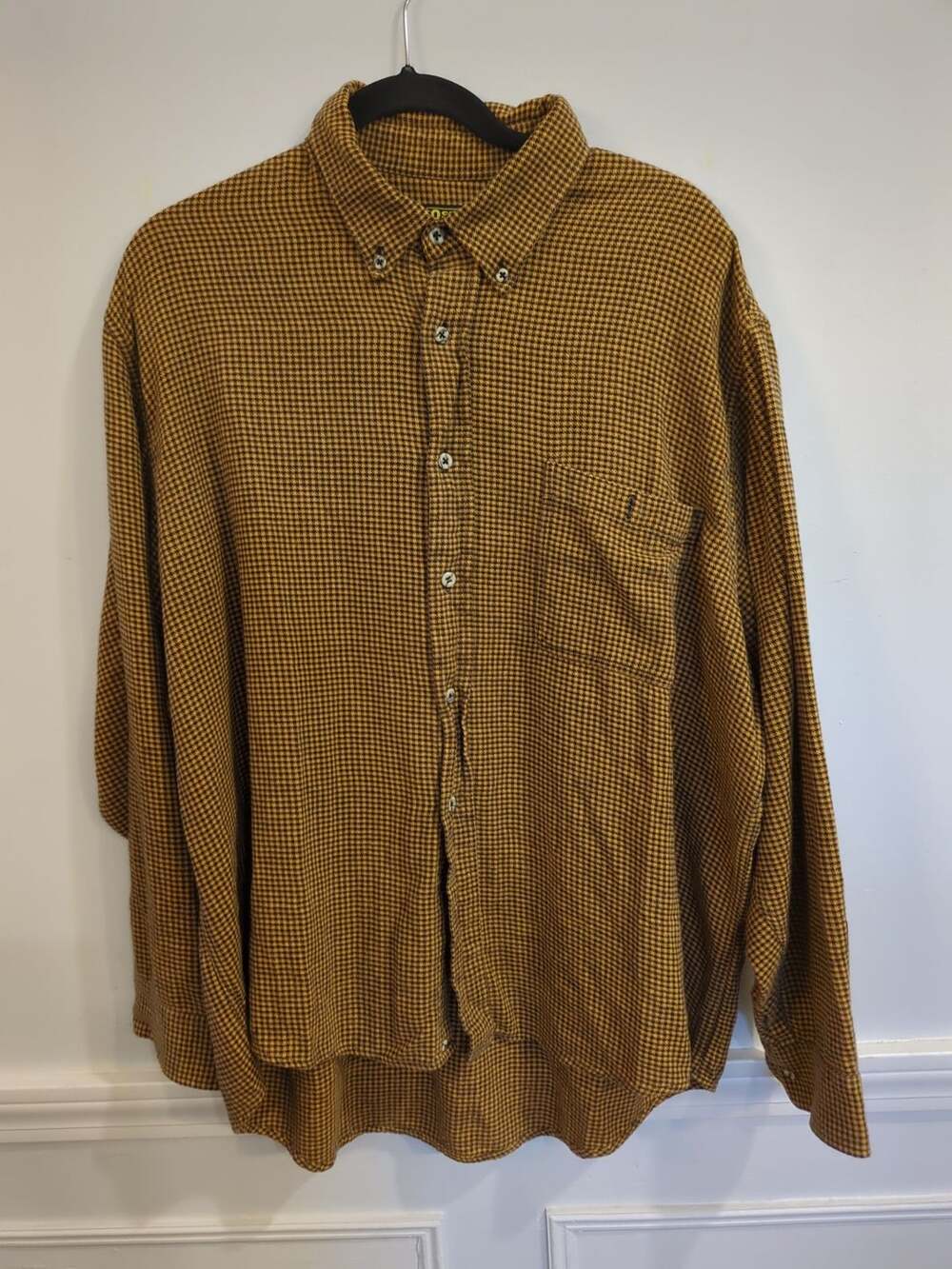 OshKosh B'Gosh Long Sleeve Button Down Shirt XL Brown Houndstooth
